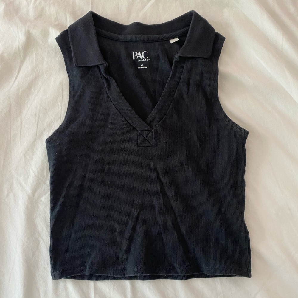 Pacsun collared cropped tank top